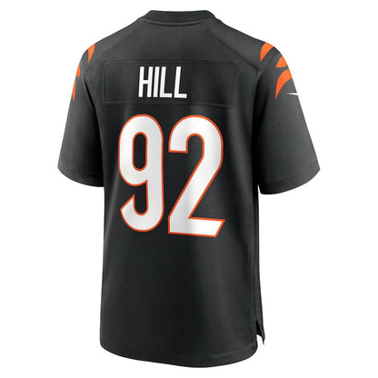 C.Bengals #92 B.J. Hill Black Game Jersey Stitched American Football Jerseys - Main View