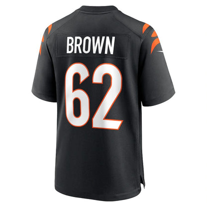 C.Bengals #62 Ben Brown Black Game Player Jersey Stitched American Football Jerseys - Main View