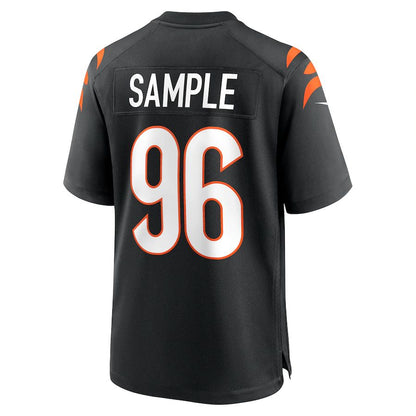 C.Bengals #96 Cam Sample Black Game Jersey Stitched American Football Jerseys - Main View