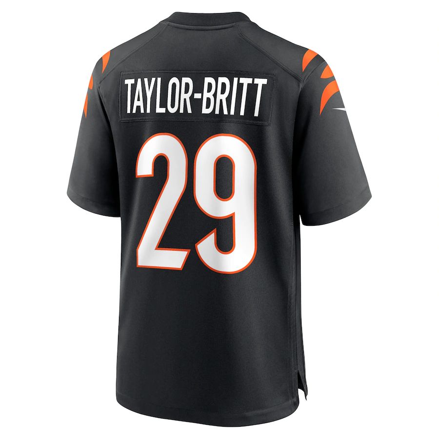 C.Bengals #29 Cam Taylor-Britt Black Game Player Jersey Stitched American Football Jerseys - Main View