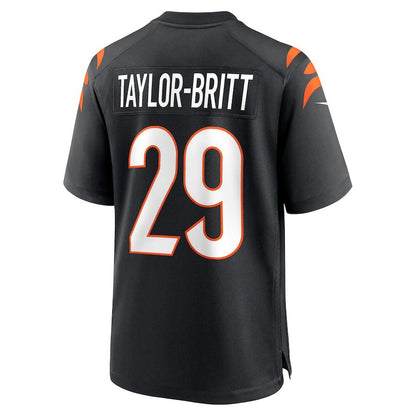 C.Bengals #29 Cam Taylor-Britt Black Game Player Jersey Stitched American Football Jerseys - Main View
