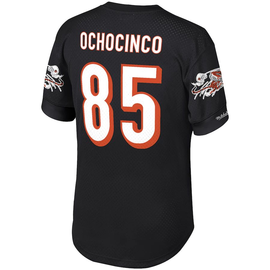 C.Bengals #85 Chad Ochocinco Mitchell & Ness Green Retired Player Name & Number Mesh Top Stitched American Football Jerseys - Main View