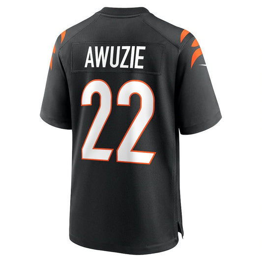 C.Bengals #22 Chidobe Awuzie Black Game Player Jersey Stitched American Football Jerseys - Main View