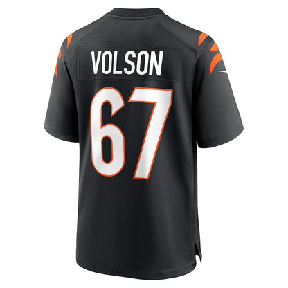 C.Bengals #67 Cordell Volson Black Game Player Jersey Stitched American Football Jerseys - Main View