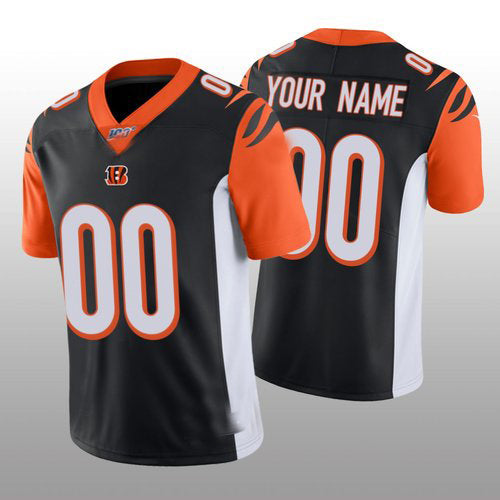 Custom C.Bengals Black Vapor Limited 100th Season Jersey Stitched American Football Jerseys - Main View
