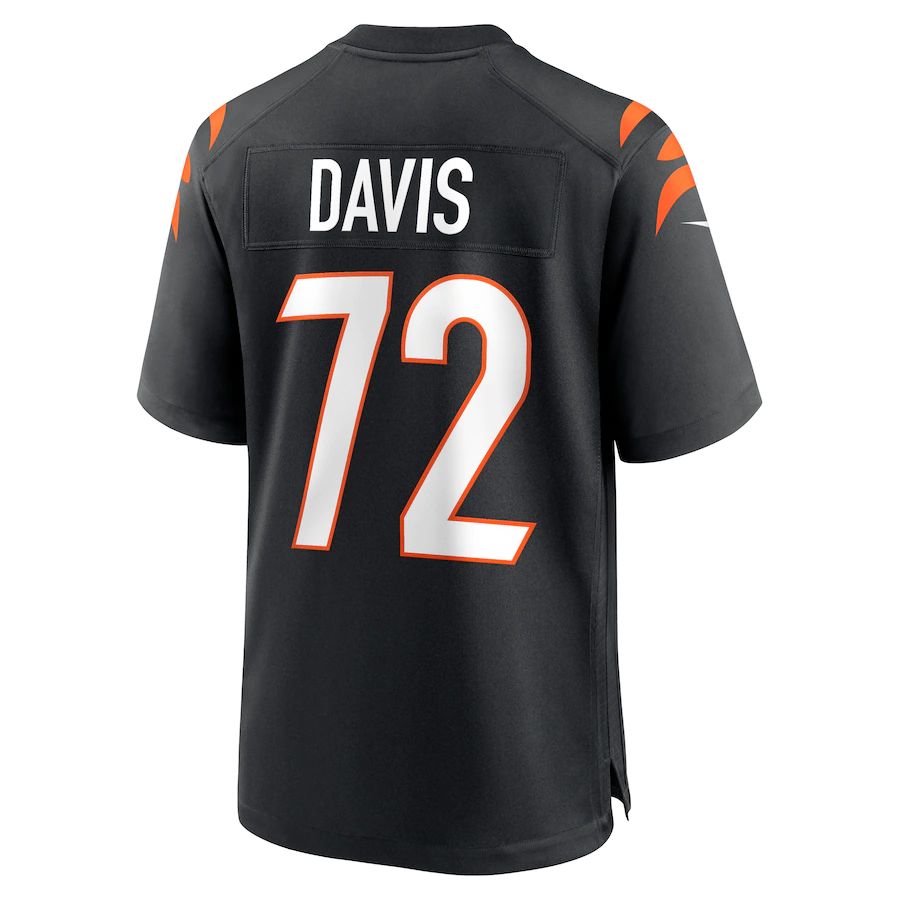 C.Bengals #72 Domenique Davis Black Game Player Jersey Stitched American Football Jerseys - Main View