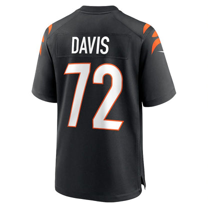 C.Bengals #72 Domenique Davis Black Game Player Jersey Stitched American Football Jerseys - Main View