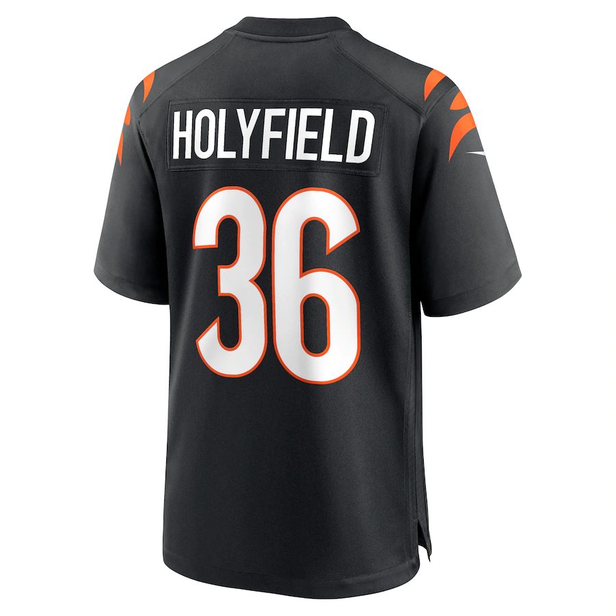 C.Bengals #36 Elijah Holyfield Black Game Player Jersey Stitched American Football Jerseys - Main View