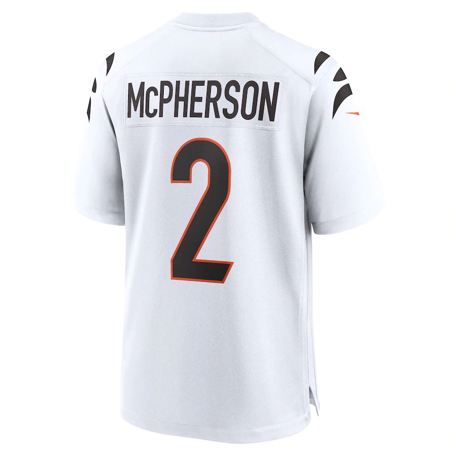C.Bengals #2 Evan McPherson White Game Player Jersey Stitched American Football Jerseys - Main View