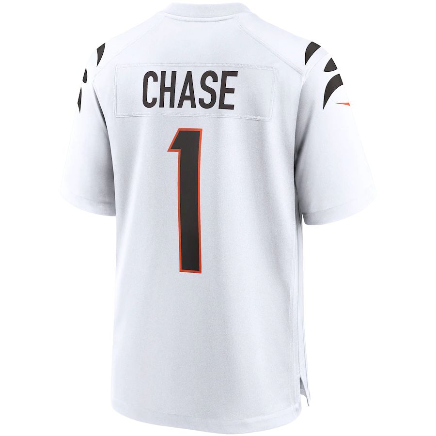 C.Bengals #1 Ja'Marr Chase White Game Jersey Stitched American Football Jerseys - Main View