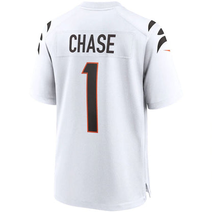 C.Bengals #1 Ja'Marr Chase White Game Jersey Stitched American Football Jerseys - Main View