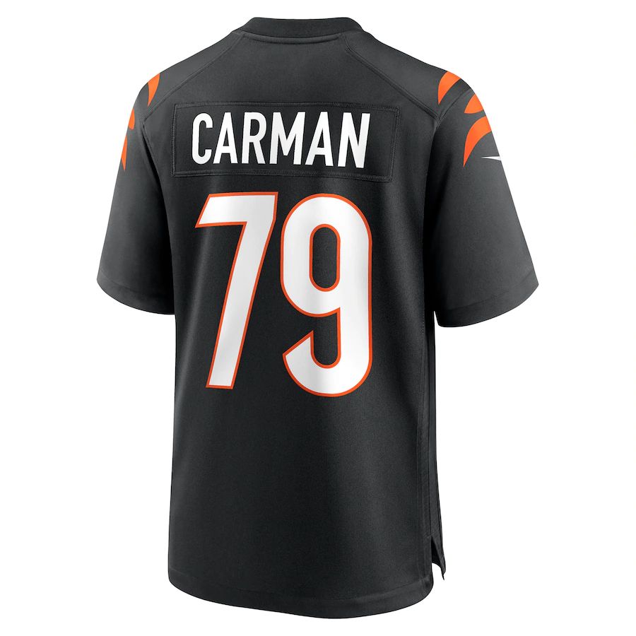 C.Bengals #79 Jackson Carman Black Game Jersey Stitched American Football Jerseys - Main View