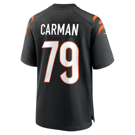 C.Bengals #79 Jackson Carman Black Game Jersey Stitched American Football Jerseys - Main View