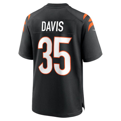 C.Bengals #35 Jalen Davis Black Game Player Jersey Stitched American Football Jerseys - Main View