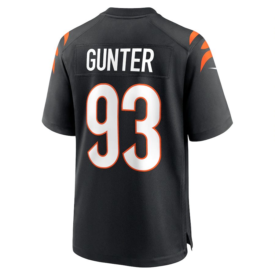 C.Bengals #93 Jeffrey Gunter Black Game Player Jersey Stitched American Football Jerseys - Main View