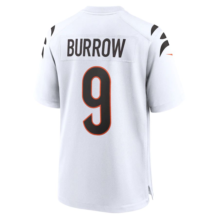 C.Bengals #9 Joe Burrow White Game Jersey Stitched American Football Jerseys - Main View
