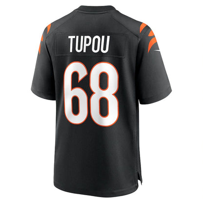 C.Bengals #68 Josh Tupou Black Game Player Jersey Stitched American Football Jerseys - Main View