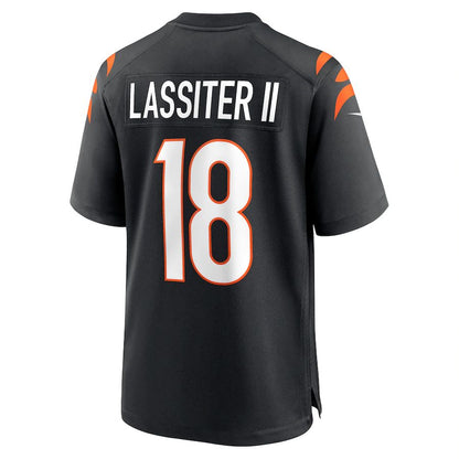C.Bengals #18 Kwamie Lassiter II Black Game Player Jersey Stitched American Football Jerseys - Main View