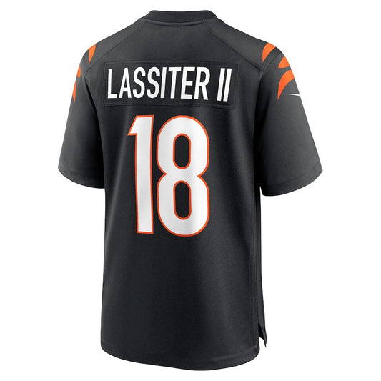 C.Bengals #18 Kwamie Lassiter II Black Game Player Jersey Stitched American Football Jerseys - Main View