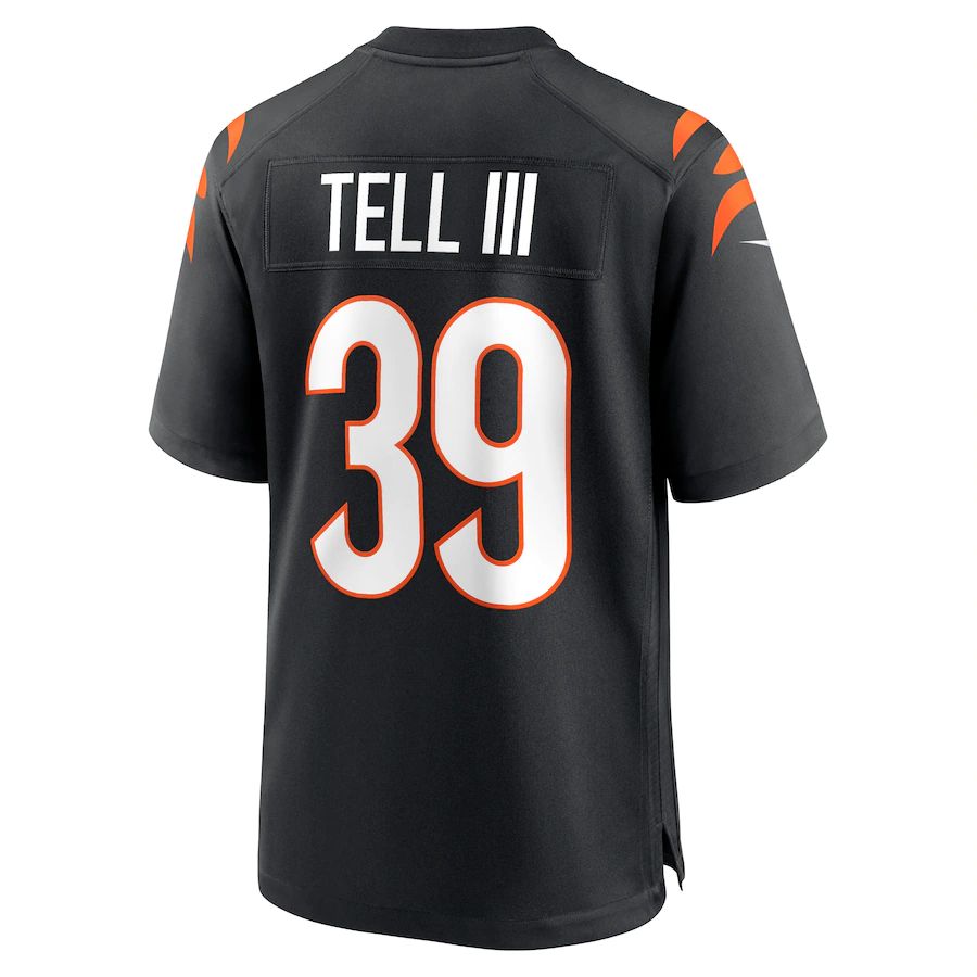C.Bengals #39 Marvell Tell III Black Game Player Jersey Stitched American Football Jerseys - Main View