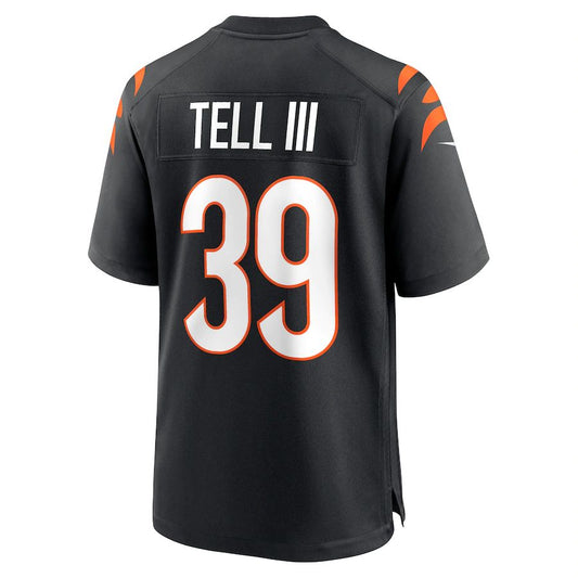 C.Bengals #39 Marvell Tell III Black Game Player Jersey Stitched American Football Jerseys - Main View