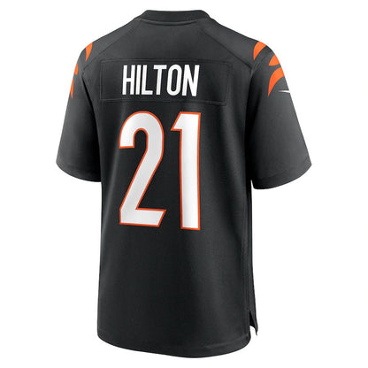 C.Bengals #21 Mike Hilton Black Game Player Jersey Stitched American Football Jerseys - Main View