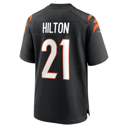 C.Bengals #21 Mike Hilton Black Game Player Jersey Stitched American Football Jerseys - Main View