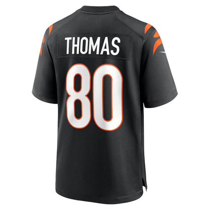 C.Bengals #80 Mike Thomas Black Game Jersey Stitched American Football Jerseys - Main View