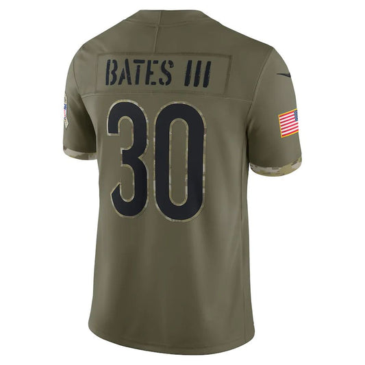 C.Bengals #30 Jessie Bates III Olive 2022 Salute To Service Limited Jersey. Stitched American Football Jerseys - Main View