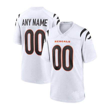 Custom C.Bengals White Game Jersey American Stitched Football Jerseys - Main View