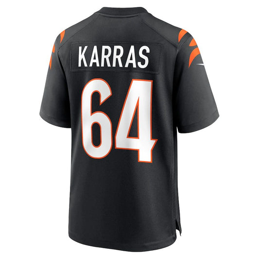 C.Bengals #64 Ted Karras Black Game Player Jersey Stitched American Football Jerseys - Main View
