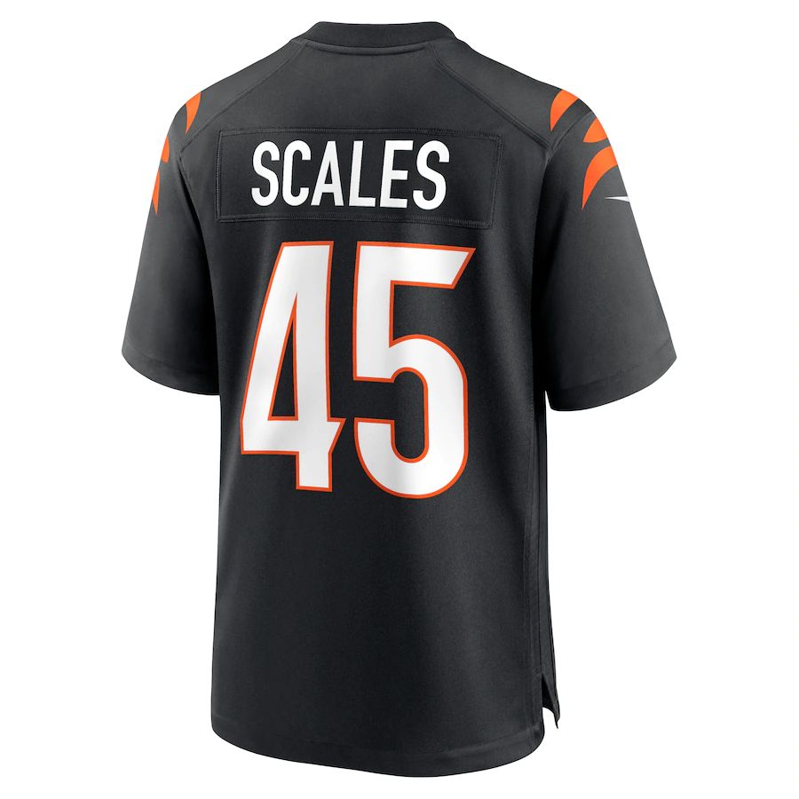 C.Bengals #45 Tegray Scales Black Game Player JerseyStitched American Football Jerseys - Main View