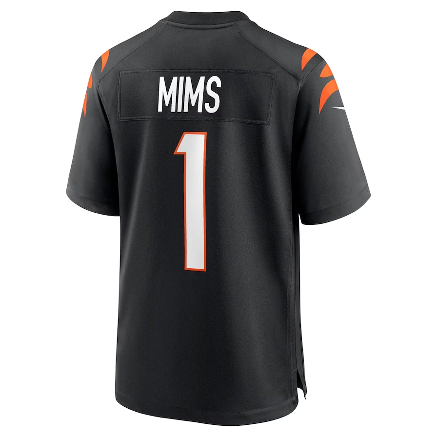 C.Bengals #1 Amarius Mims 2024 Draft First Round Pick Player Game Jersey - Black American Football Jerseys - Main View