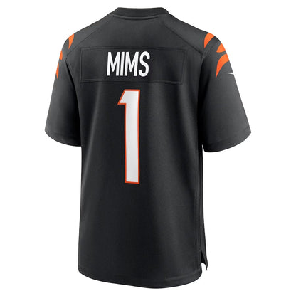 C.Bengals #1 Amarius Mims 2024 Draft First Round Pick Player Game Jersey - Black American Football Jerseys - Main View