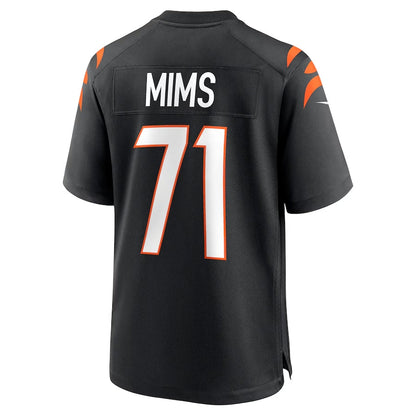 C.Bengals #71 Amarius Mims 2024 Draft First Round Pick Player Game Jersey - Black Football Jerseys - Main View