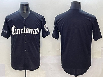 Cincinnati Reds Blank Black 'Gothic Queen City Edition' Vapor Premier Limited Stitched Baseball Jersey - Main View