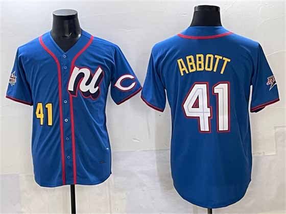 Cincinnati Reds National League #41 Andrew Abbott Blue 2025 All-Star Edition Limited Stitched Baseball Jersey - Main View