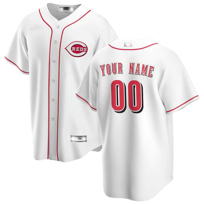 Baseball Jerseys Custom Cincinnati Reds White Home Replica Custom Jersey - Main View