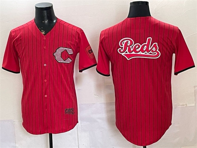 Cincinnati Reds Team Big Logo Red 2026 City Connect Stadium Stitched Jersey - Main View