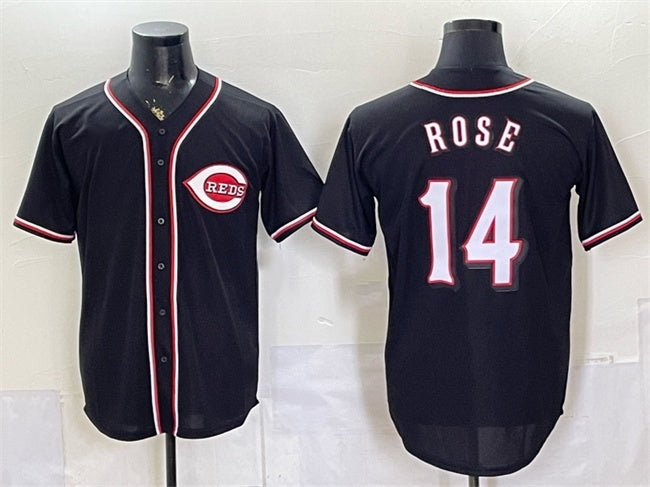 Cincinnati Reds #14 Pete Rose 2026 Fashion Replica Black Out Stitched Jersey - Main View