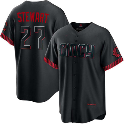 Cincinnati Reds #27 Sal Stewart Black 2026 City Connect Limited Stitched Baseball Jersey - Main View