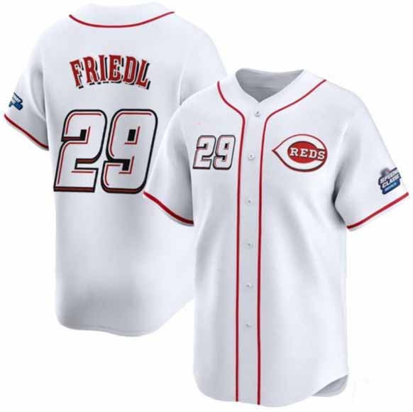 Cincinnati Reds #29 TJ Friedl White 2025 Speedway Classic Home Limited Stitched Baseball Jersey - Main View