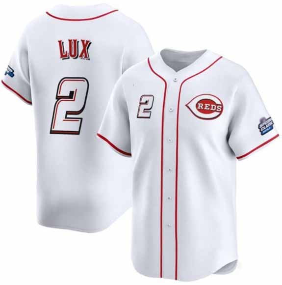 Cincinnati Reds #2 Gavin Lux White 2025 Speedway Classic Home Limited Stitched Baseball Jersey - Main View