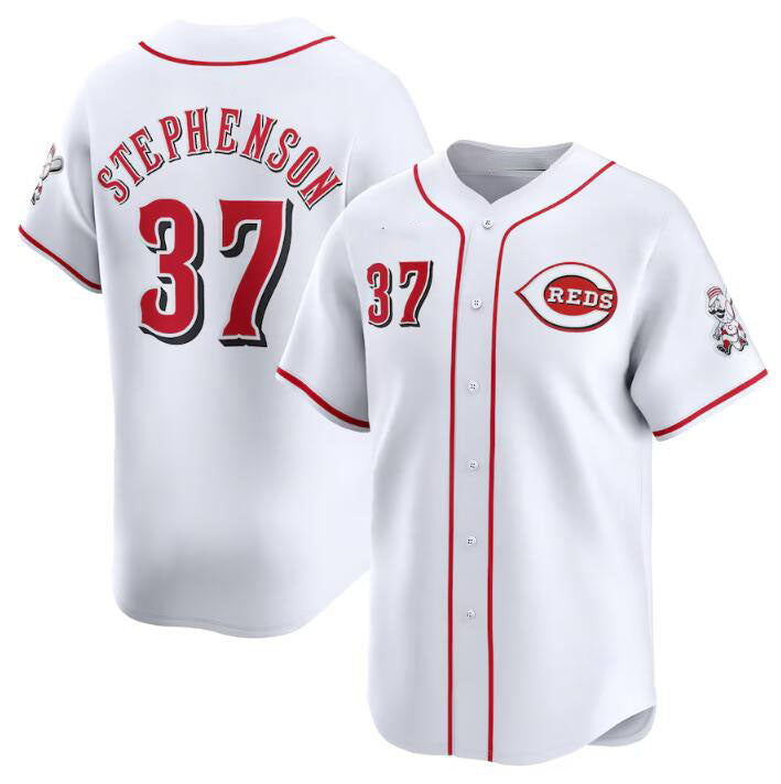 Cincinnati Reds #37 Tyler Stephenson White Home Limited Stitched Baseball Jersey - Main View