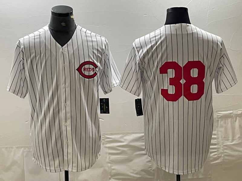 Cincinnati Reds #38 Jose Barrero White Field of Dreams Stitched Baseball Jersey - Main View