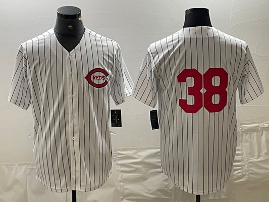 Cincinnati Reds #38 Jose Barrero White Field of Dreams Stitched Baseball Jersey - Main View