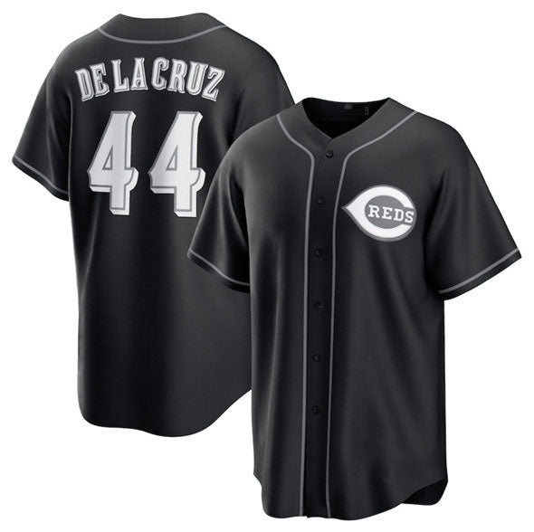 Cincinnati Reds #44 Elly De La Cruz Black Lights Out Limited Stitched Baseball Jersey - Main View