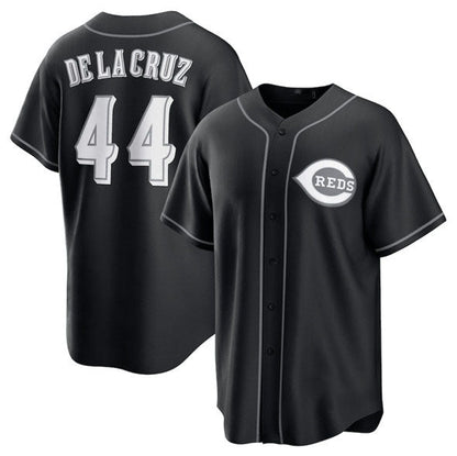 Cincinnati Reds #44 Elly De La Cruz Black Lights Out Limited Stitched Baseball Jersey - Main View