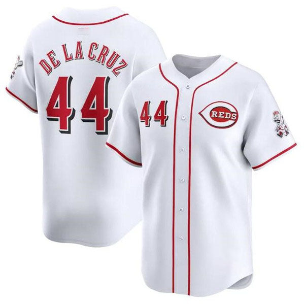 Cincinnati Reds #44 Elly De La Cruz White Home Limited Baseball Stitched Jersey - Main View