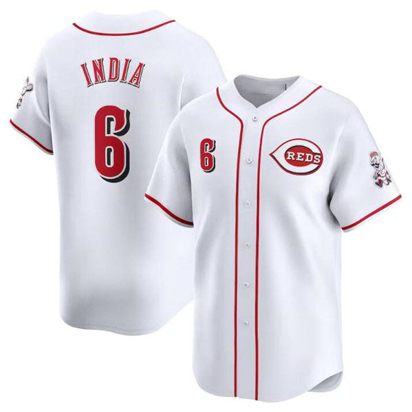 Cincinnati Reds #6 Jonathan India White Home Limited Stitched Baseball Jersey - Main View